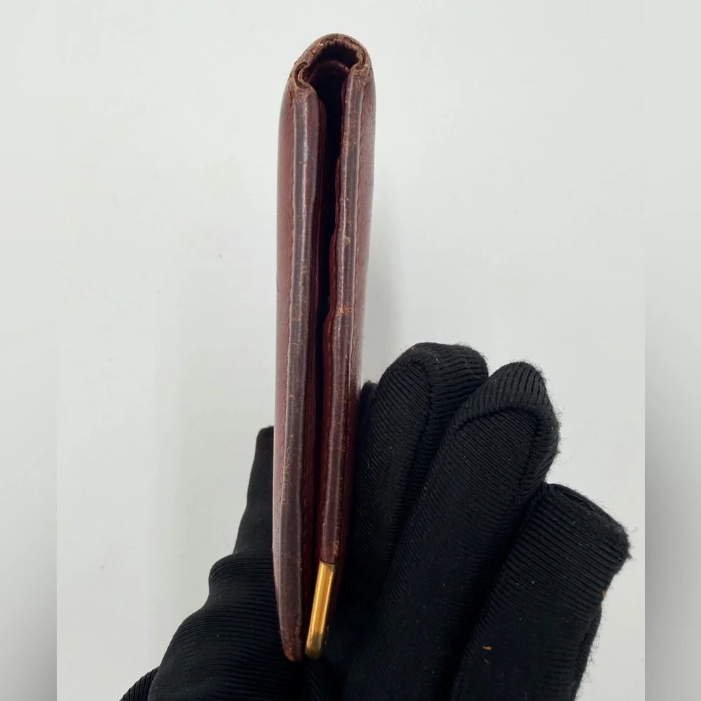 Must de Cartier Paris Vintage Oxblood Leather Wallet w/ Authenticity Card